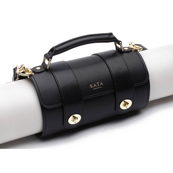 NWT $395 Saia London luxury vegan leather yoga mat bag with strap - Picture 5 of 7